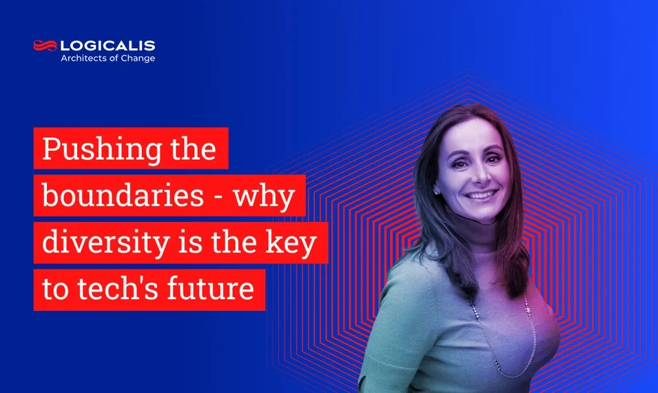 An image of VP Global Alliances Anita Swann, with the text Pushing the boundaries - why diversity is the key to tech's future